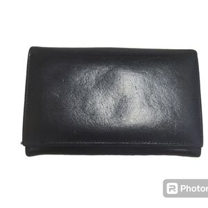 Black vintage brahmin bifold wallet